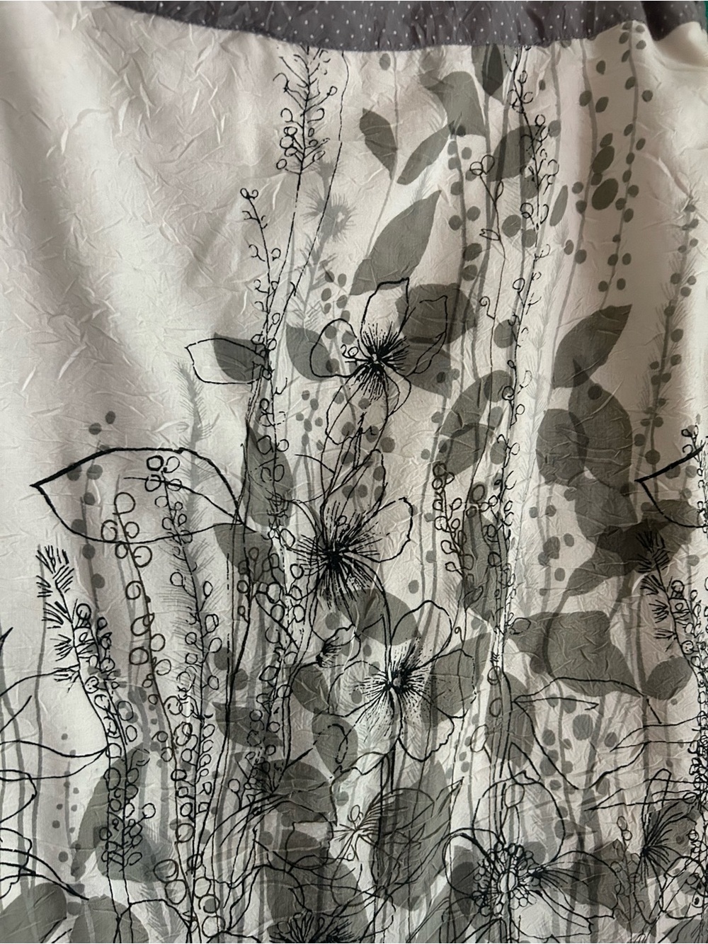 Point Zero Grey Ivory Floral A-Line Midi Skirt Size 7/8 - Picture 8 of 14